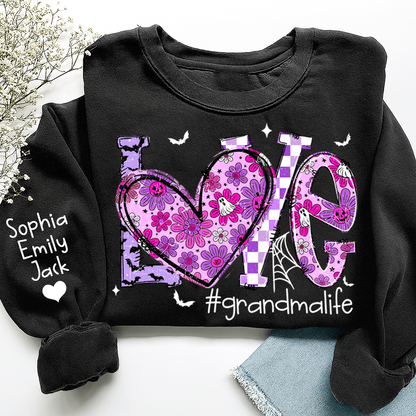 Naughty Halloween Flowers, Personalized Grandma Love Life Pumpkin and Kids