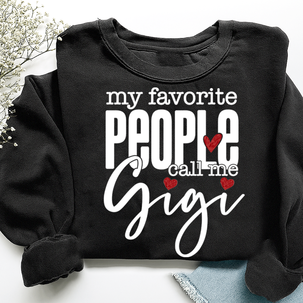 Personalized My Facvorite People Call me Gigi Sweatshirt, Custom Gifts With Grandma and Grandchild Names