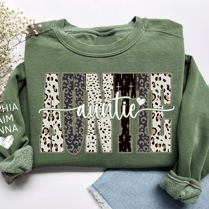 Custom Bible Style Auntie Sweatshirt – Personalized Gift for Mom, Mama, or Grandma with Grandkids’ Names