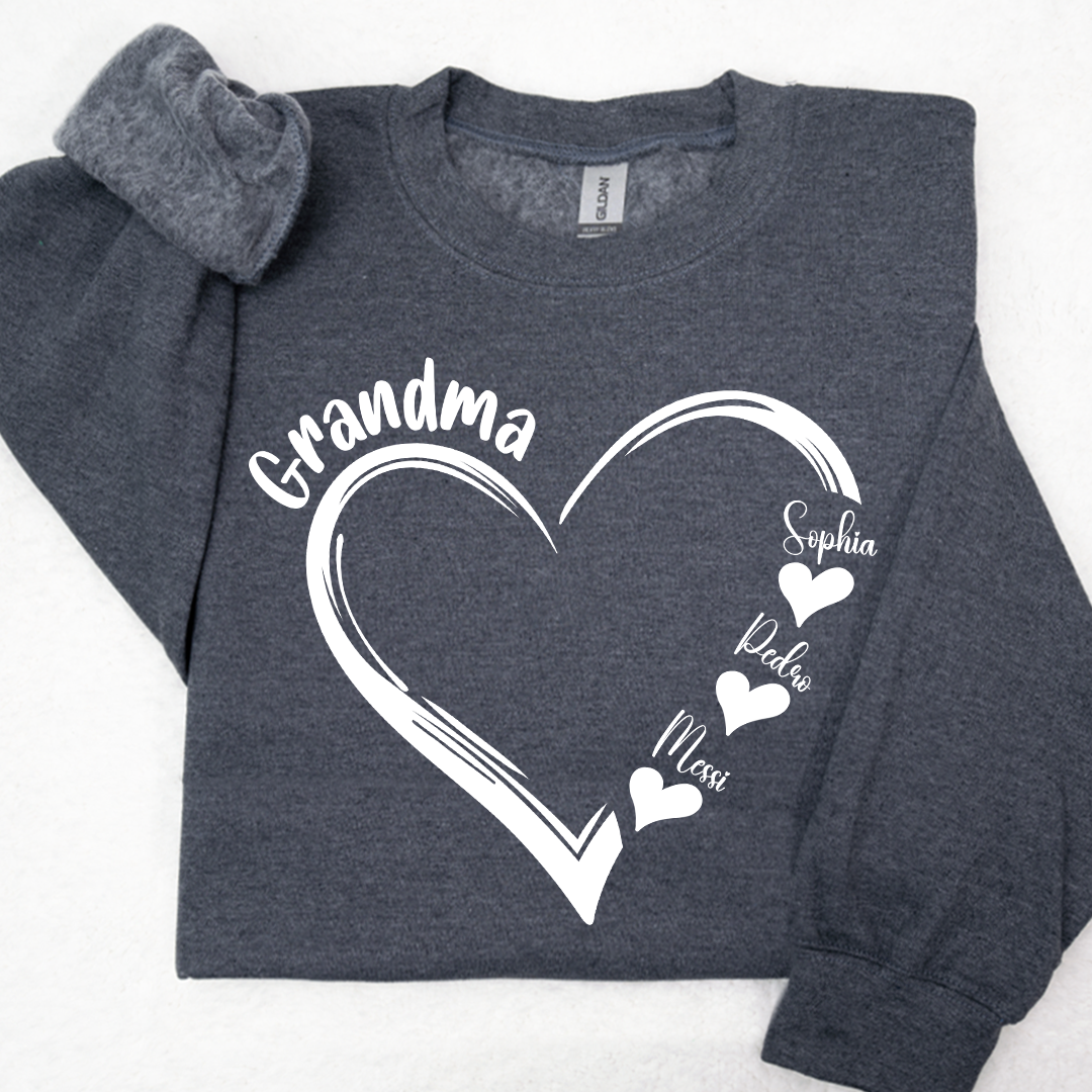 Custom Name Valentine Heart Grandma And Kids LTP01