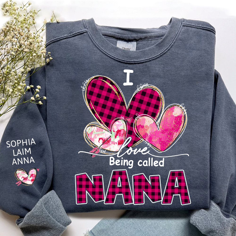 I Love Being Called Mimi Pink Tone Design, Grandma Sweatshirt Personalized with Kids Name