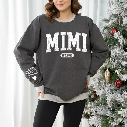 Personalized MIMI Sweatshirt EST 2025 – Custom Grandma Crewneck Gift for Birthday or Christmas