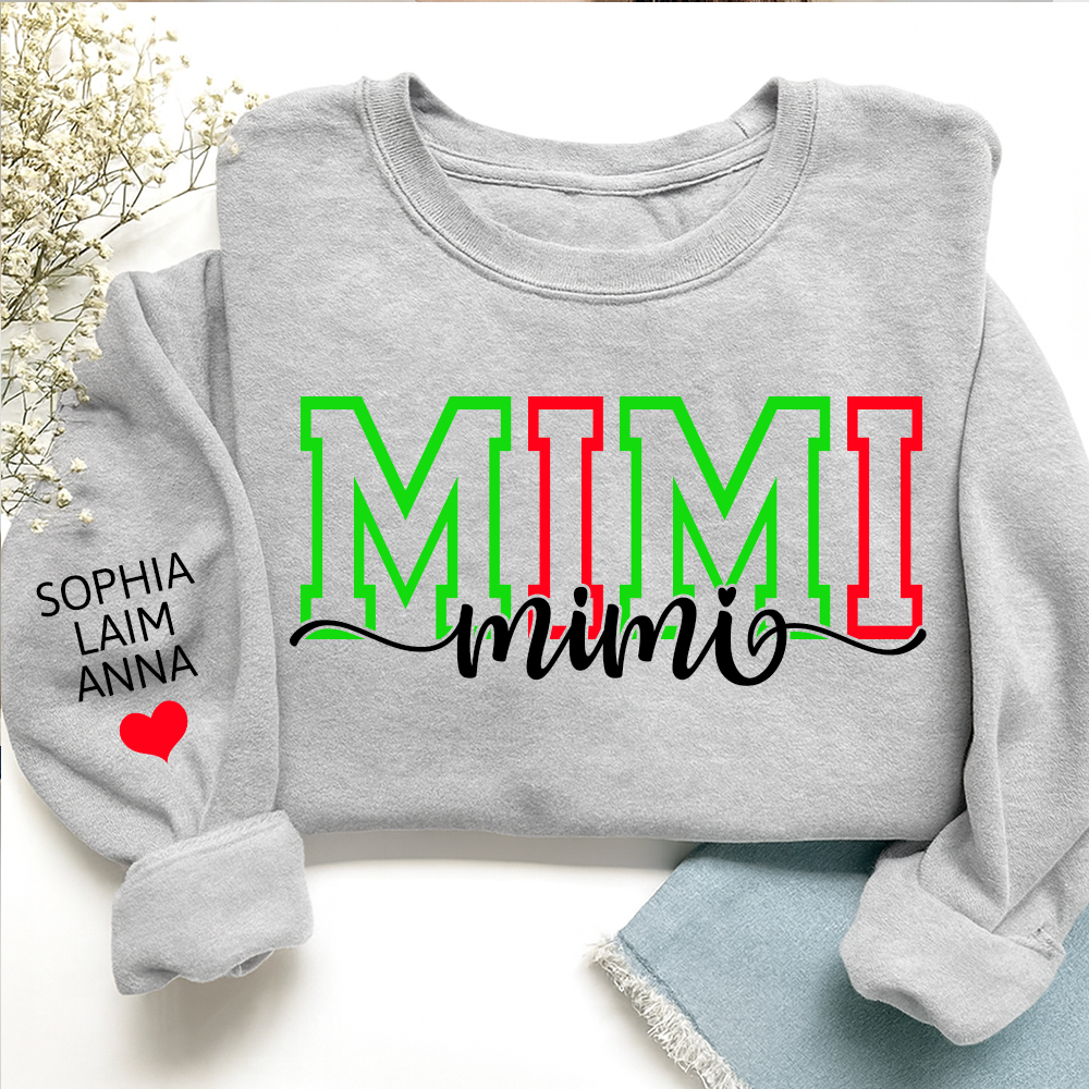 Personalized Merry Christmas Mimi Sweatshirt, Gift for Grandma and Kids