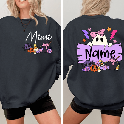 Personalized Halloween Mimi Sweatshirt, Custom Nickname For Grandma And Kids