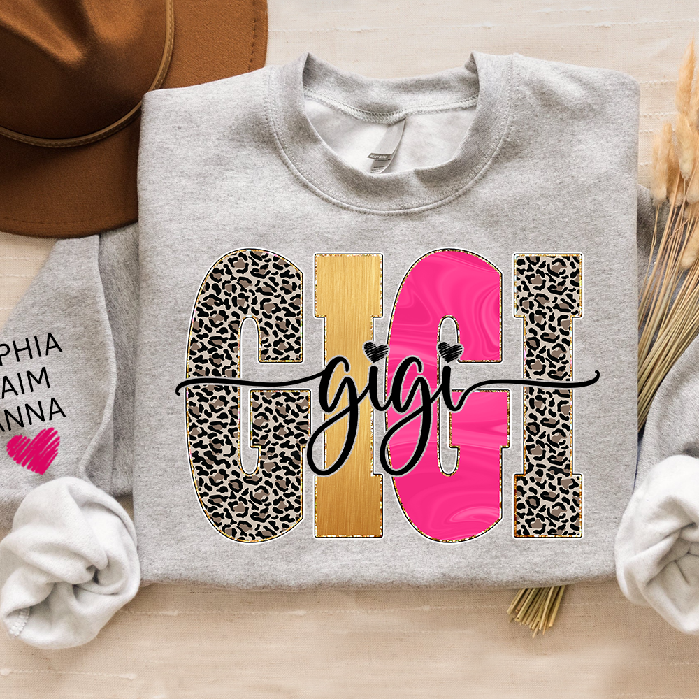 Custom Coquette Leopard Mimi Sweatshirt, Gift for Grandma And Kids