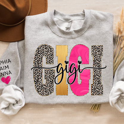 Custom Coquette Leopard Mimi Sweatshirt, Gift for Grandma And Kids