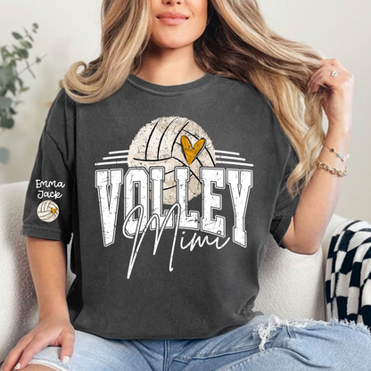 Custom Volleyball Mimi Shirt, Personalized with Kids Names, Volleyball Fan T Shirt