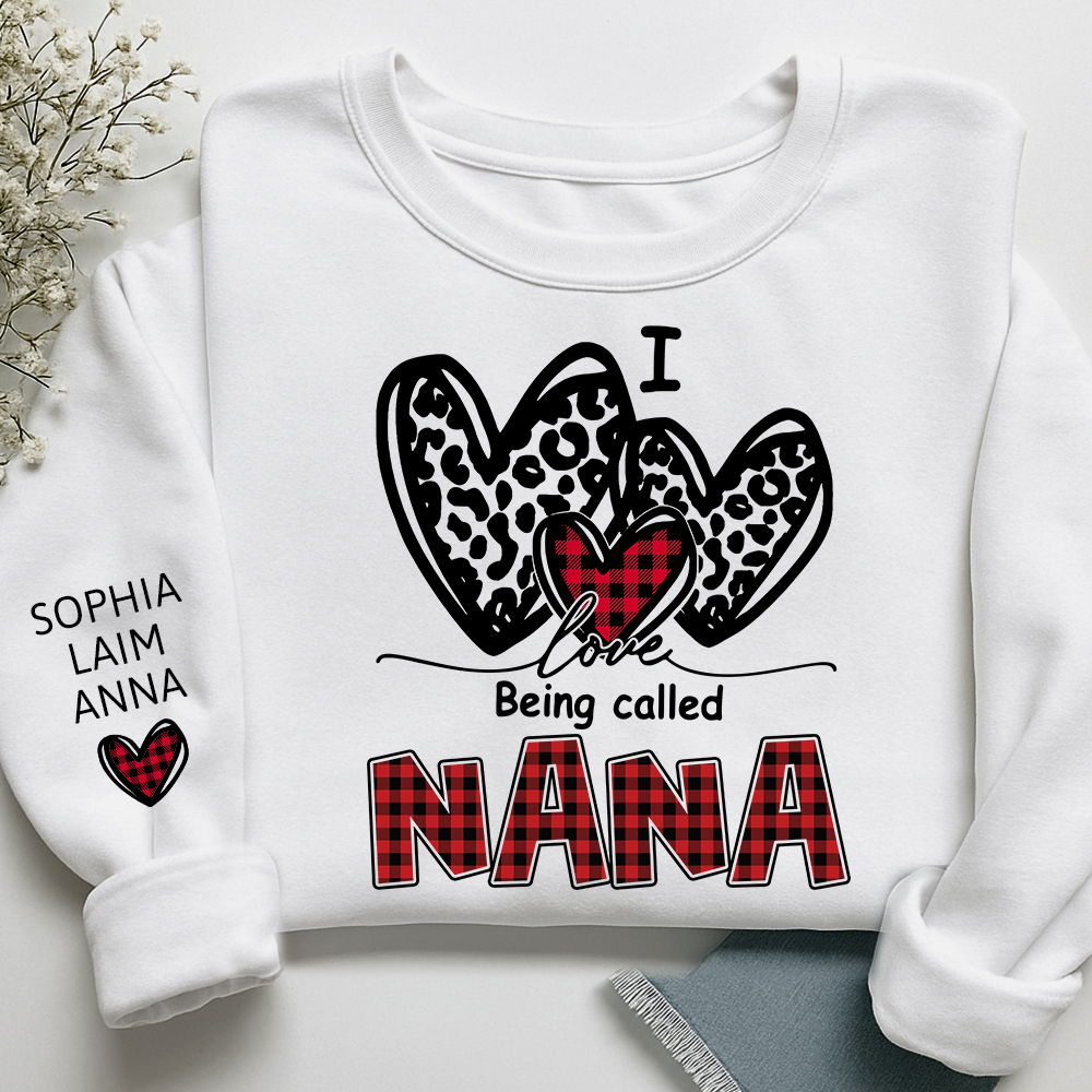Personalized I Love Being Called Mimi Sweatshirt,Heart Valentine Gifts For Grandma And Grandchildren's