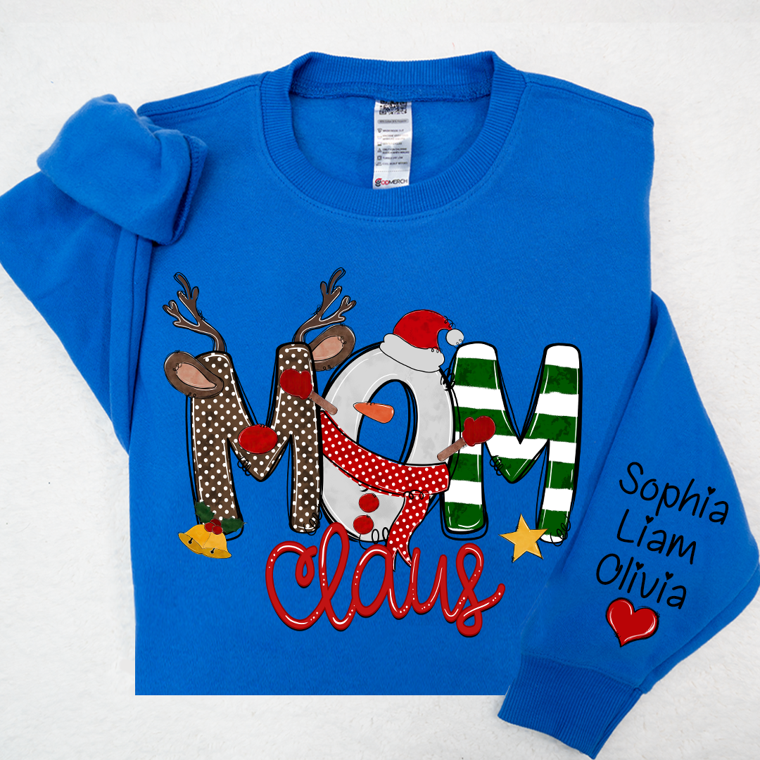 Mom Claus And Kids Christmas Shirt, Mother's Day Gift Mother Sweater LTP01