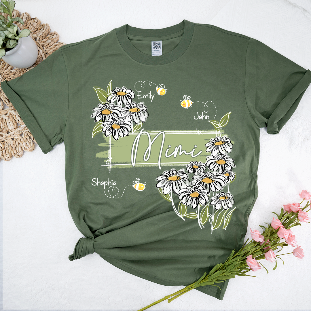 Squiggly Art Wildflowers Mimi And Bee New Kids LPT01 Shirt