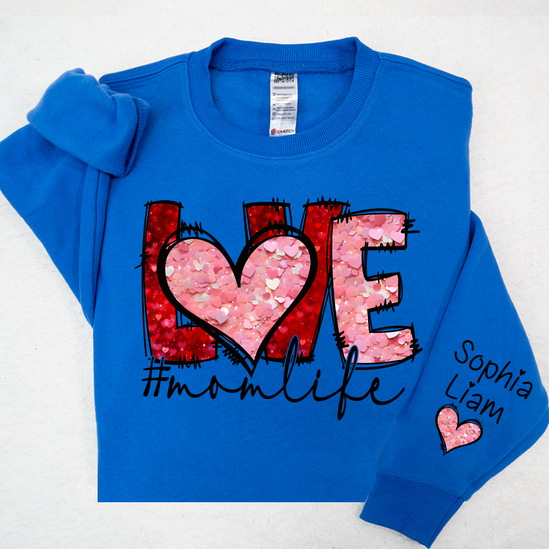 Valentine Watercolor Heart Gift For Grandma And Kids LTP01  Sweatshirt