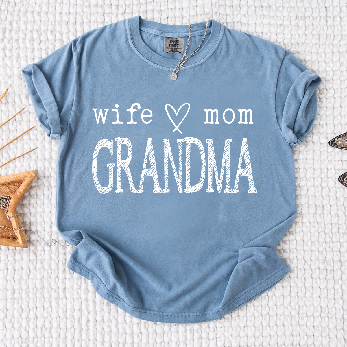 Comfort Colors® Personalized Grandma Shirt, Wife Mom Grandma T-Shirt with Family Names, Great Gift for Nana