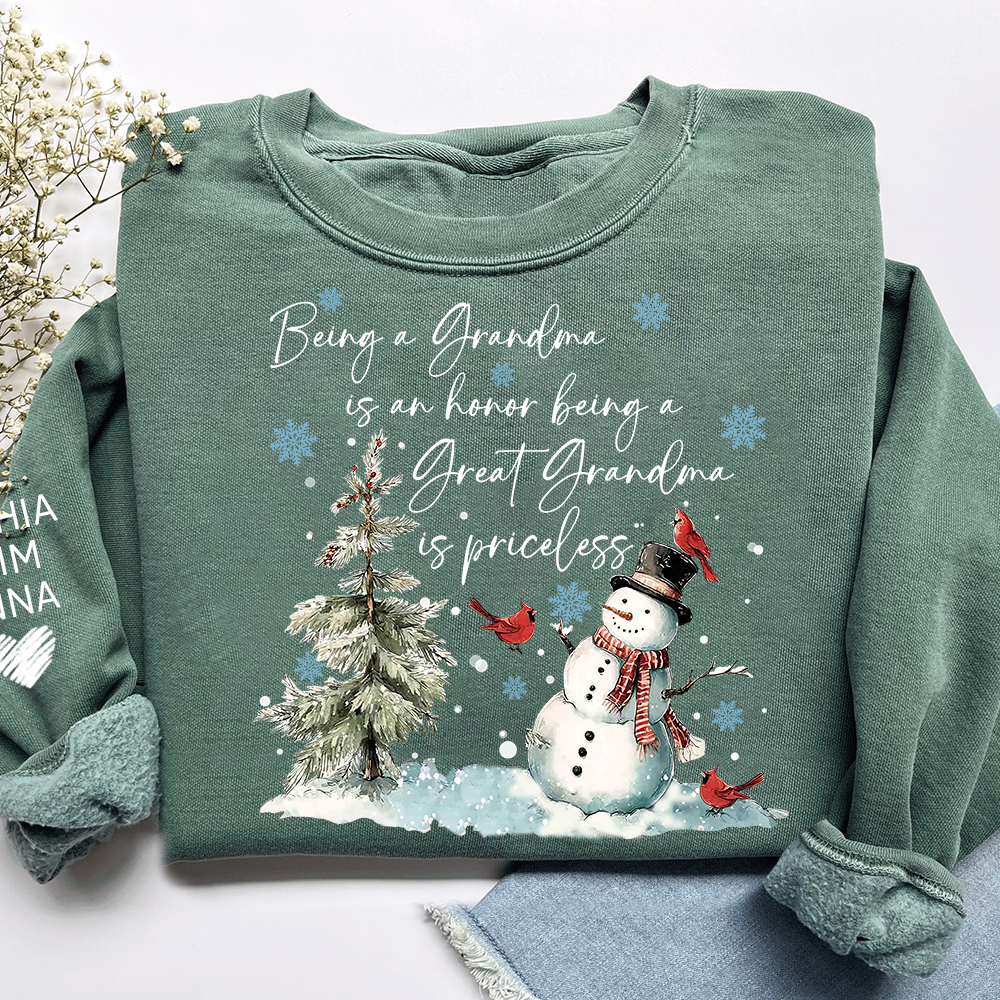Being a Grandma Is an Honor Being a Great Grandma Is Priceless Sweatshirt, For Gift Grandma And Kids