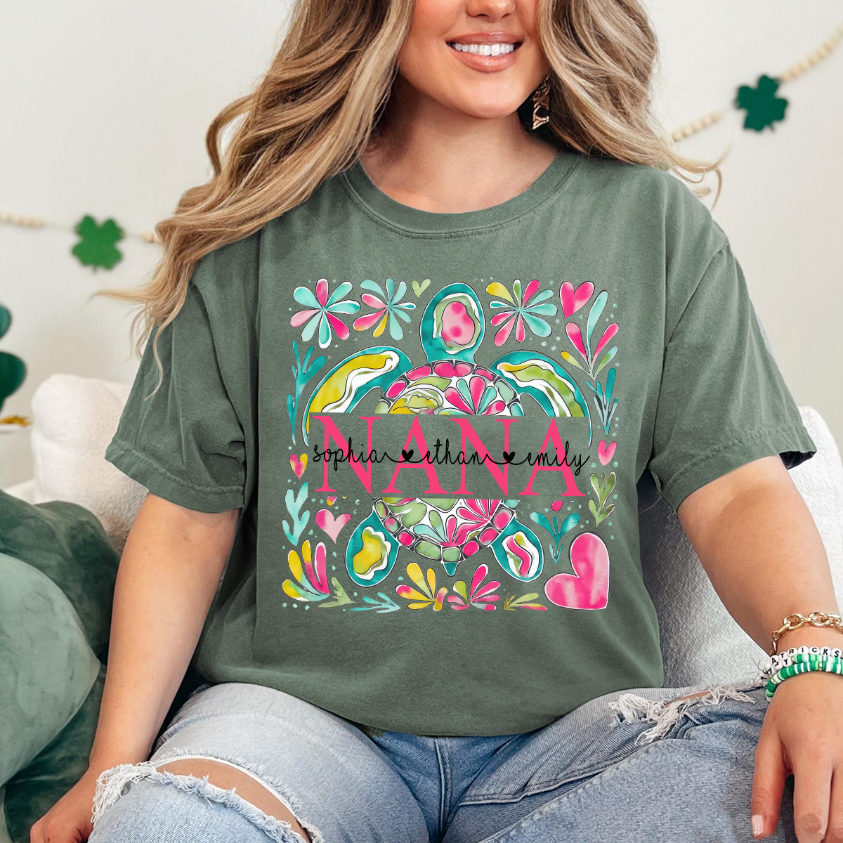Comfort Colors® Nana Turtle Summer Flower 2025 Shirt