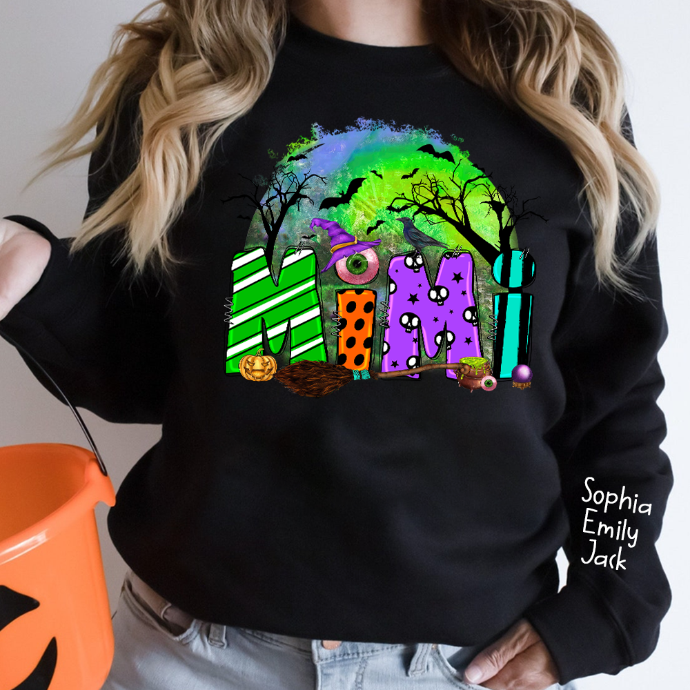 Personalized Halloween Grandma, Trick Or Treat , Custom Mimi And Kids Names