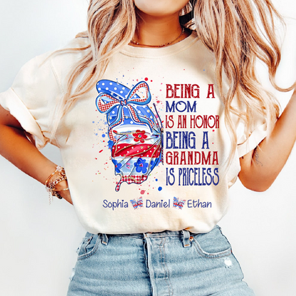 Custom Lovely Butterfly Bow Design With The American Flag, A Personalized Gift For Mom On Independence Day, July 4th