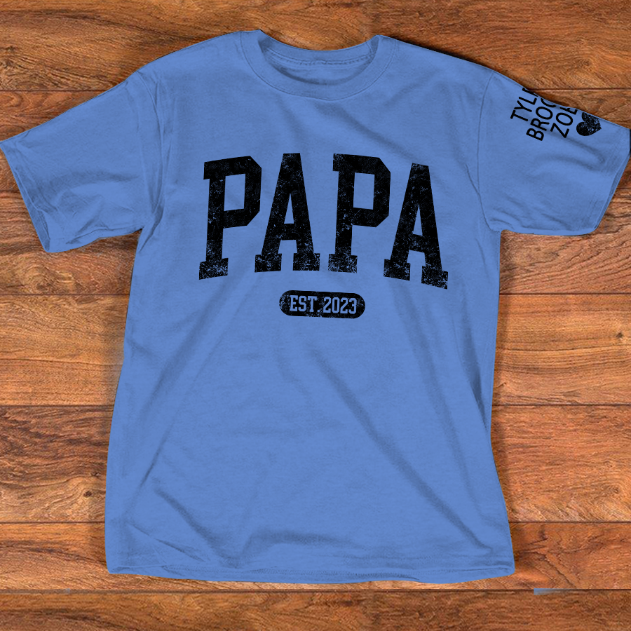 Personalized Papa Est With Grandkids Father's Day