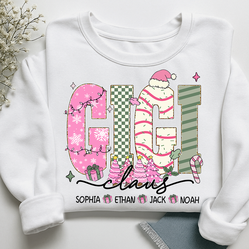 Christmas Mimi Sweatshirt, Custom Family Name Shirt for Grandma