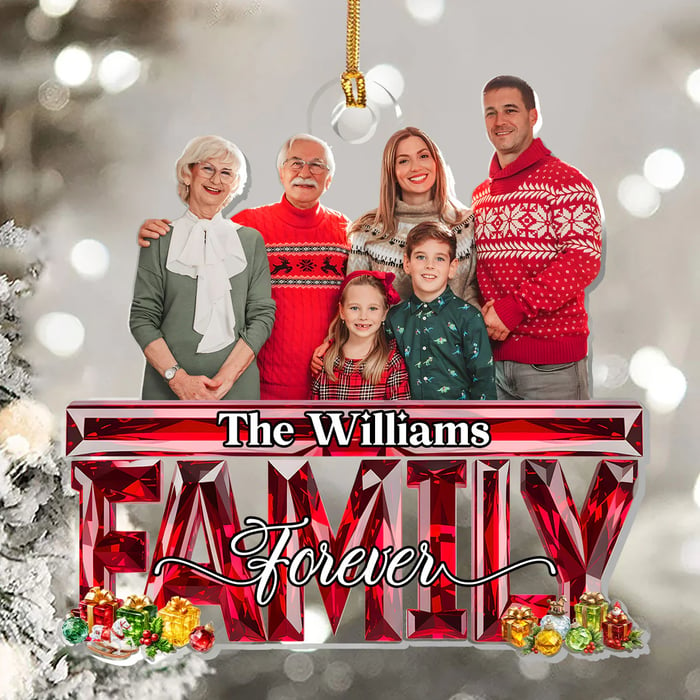 Personalized Family Forever Ornament 2025 – Custom Photo Christmas Ornament, Unique Holiday Gift for Families & Loved Ones