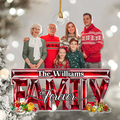 Personalized Family Forever Ornament 2025 – Custom Photo Christmas Ornament, Unique Holiday Gift for Families & Loved Ones