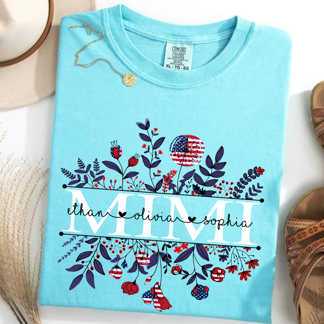Comfort Colors® -Wildflowers American Flag Mimi And Grandkids