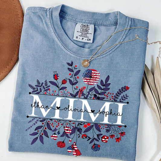 Comfort Colors® -Wildflowers American Flag Mimi And Grandkids
