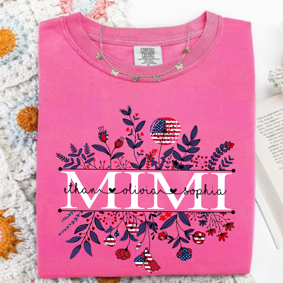 Comfort Colors® -Wildflowers American Flag Mimi And Grandkids