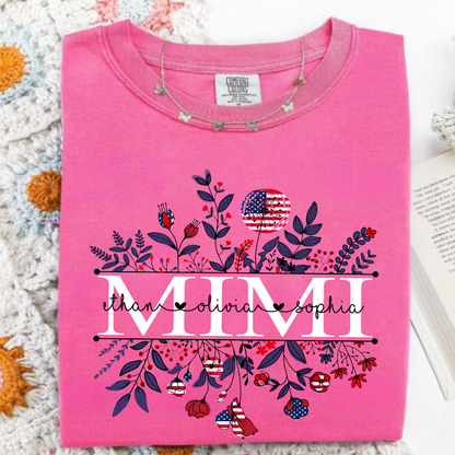 Comfort Colors® -Wildflowers American Flag Mimi And Grandkids