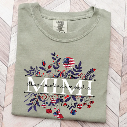 Comfort Colors® -Wildflowers American Flag Mimi And Grandkids