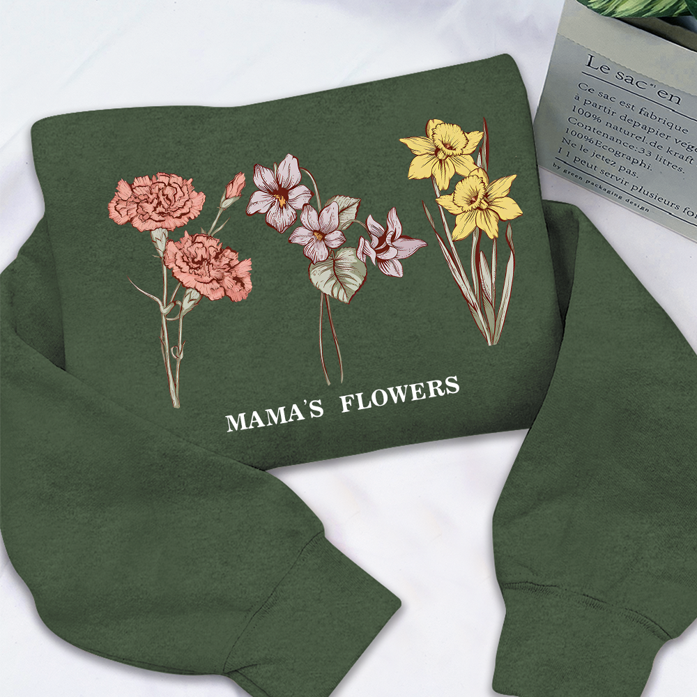 Custom Birth Month Sweatshirt Birth Flower Sweater, Birth Flower Shirt, Grandma's Garden, Personalized Sweatshirt
