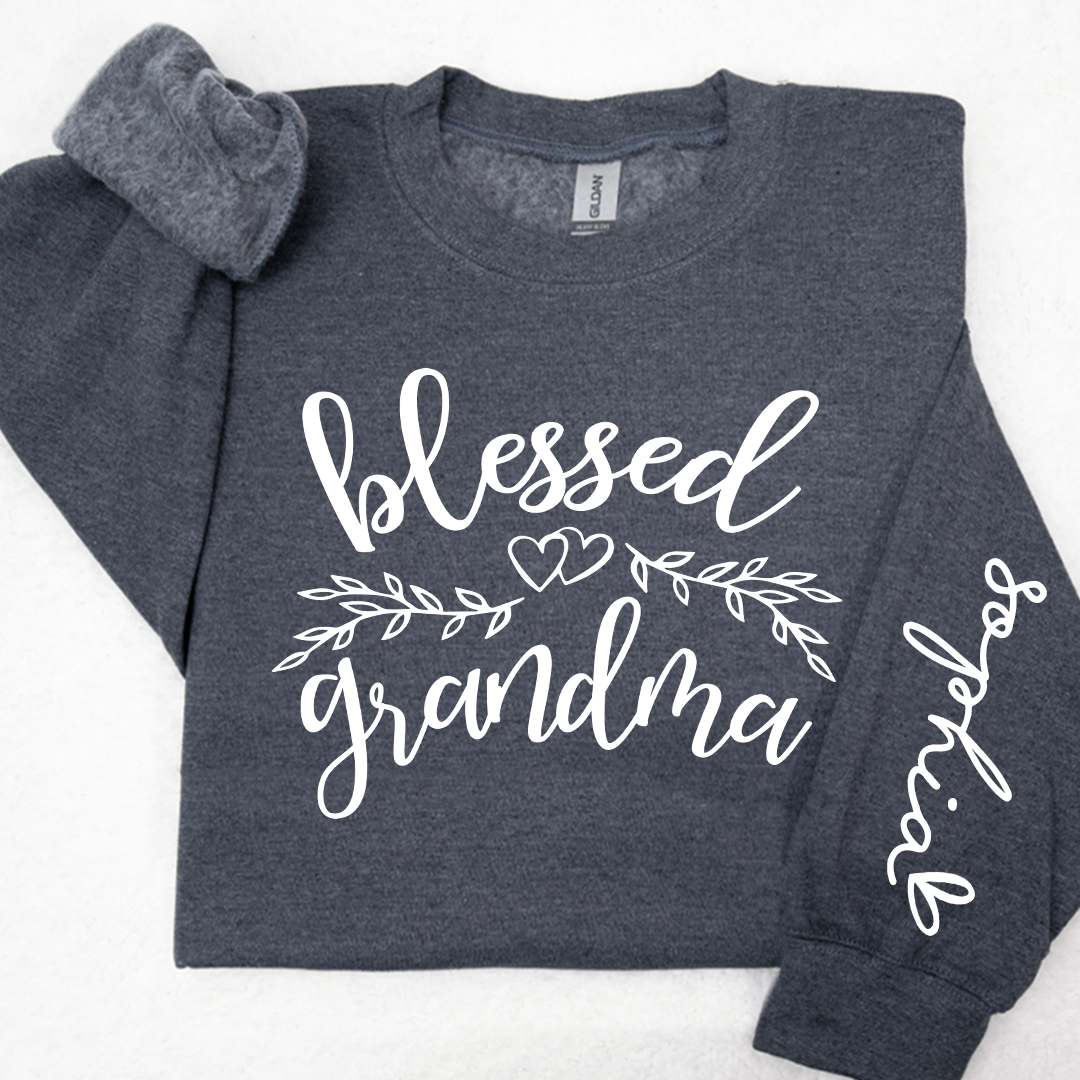 Custom Blessed Grandma Heart And Kids LTP01