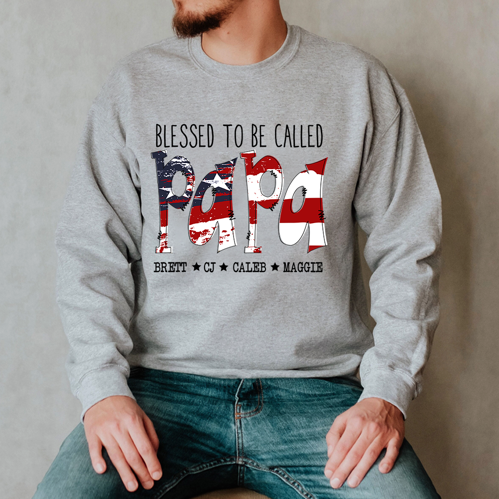 Blessed To Be Called Papa Flag Sweatshirt