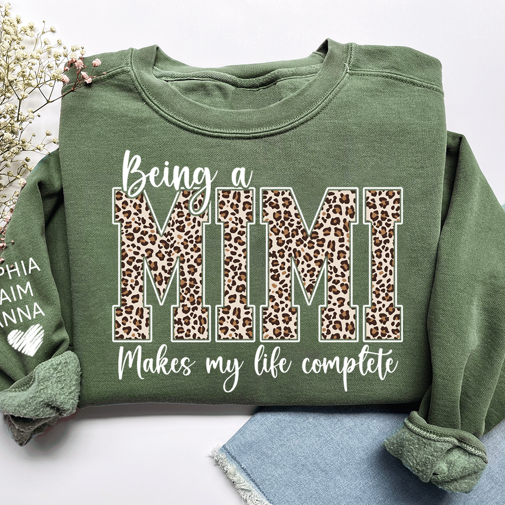 Personalized Being a Mimi Makes My Life Complete Sweatshirt, Custom Nicknames for Mimi And Kids