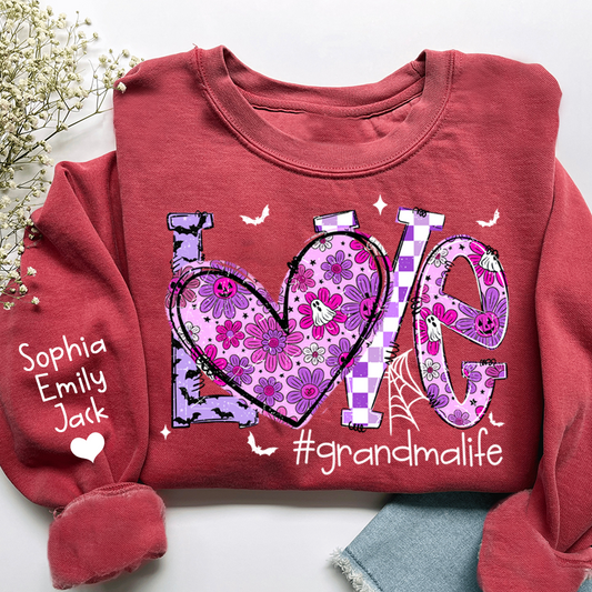 Naughty Halloween Flowers, Personalized Grandma Love Life Pumpkin and Kids