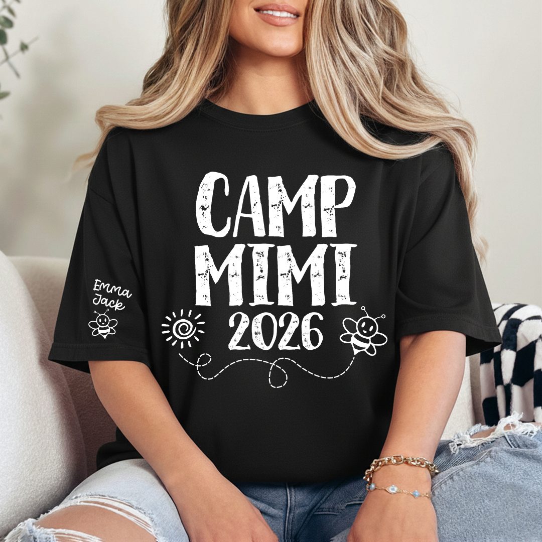 Mimi Camp Graphic Tee Perfect for Grandma’s Summer Camp, For Gift Grandma And Kids