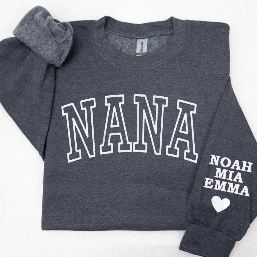 Personalized Mama Sweatshirt, With Kid Names On Sleeve, Mothers Day Gift LTP01
