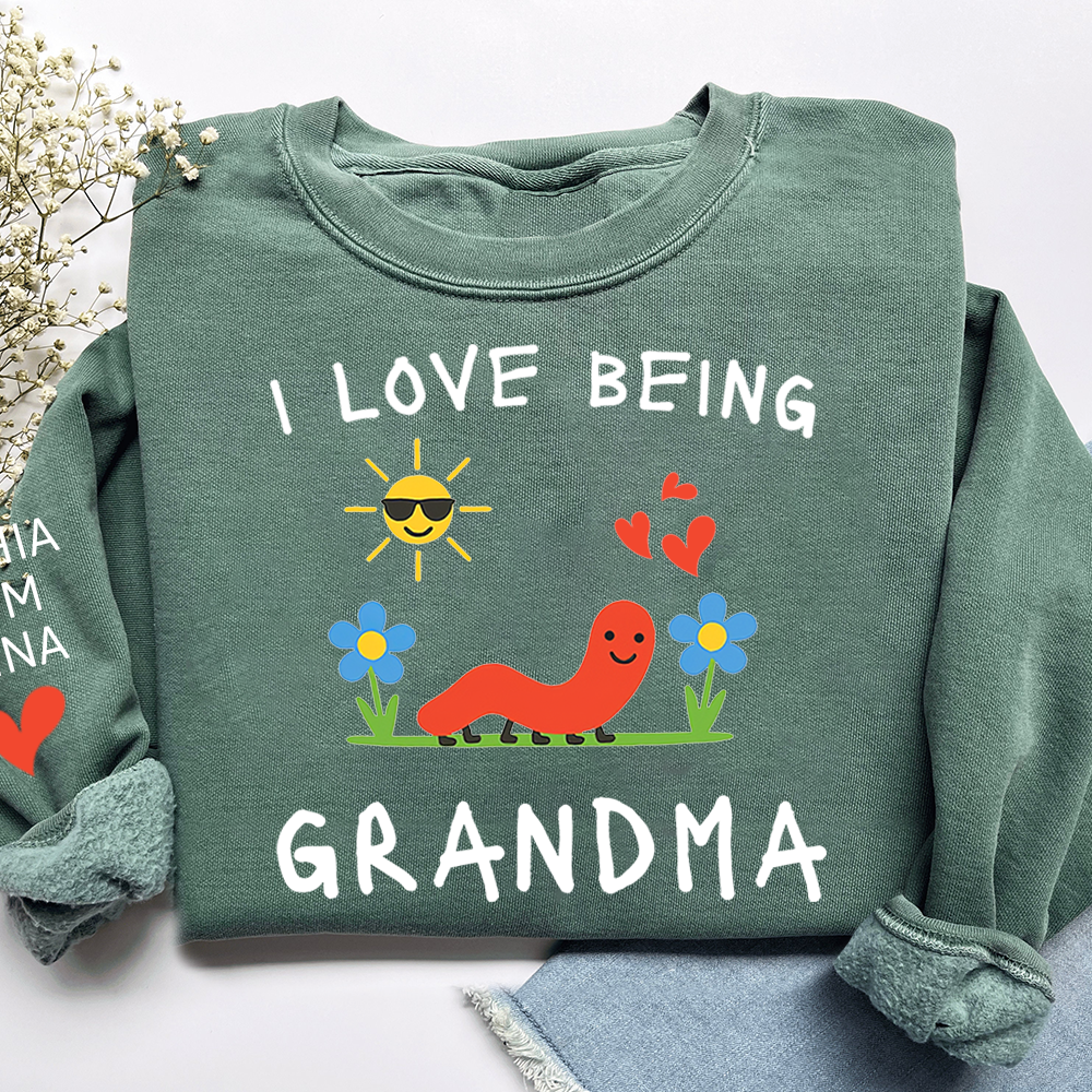 I Love Being Grandma Sweatshirt, Cute Family Design Crewneck