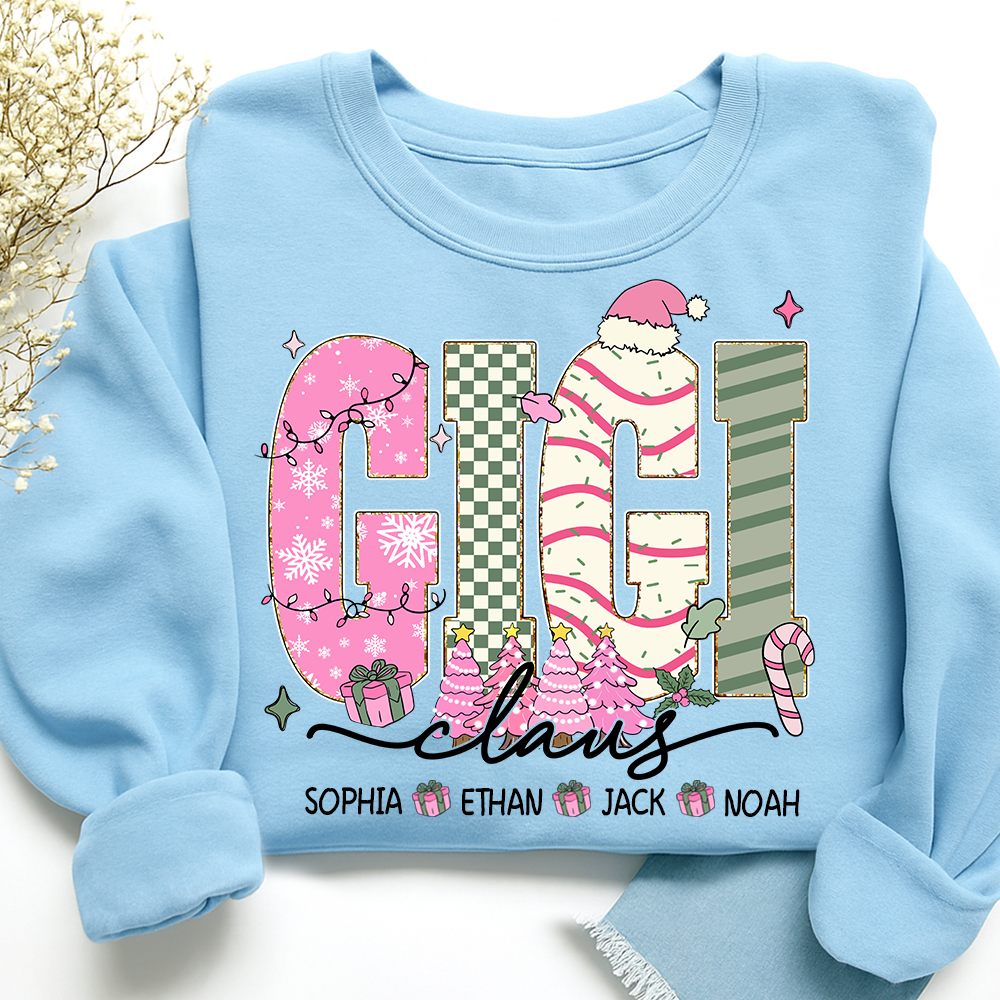 Christmas Mimi Sweatshirt, Custom Family Name Shirt for Grandma