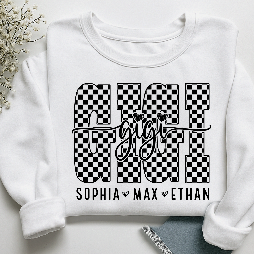 Gigi Style Checkered Bible Set, Customized Gift for Grandma and Grandchild