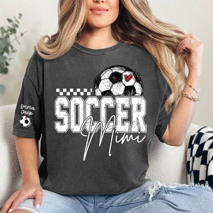 Soccer Mimi Shirt Personalized with Grandkids Names, Soccer Ball Graphic Family T Shirt