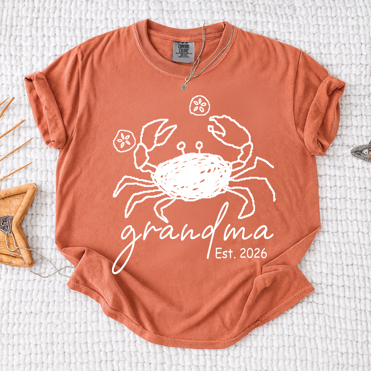 Grandma Summer Vibes Crab Shirt, Coastal Grandma T Shirt, Funny Beach Grandma Graphic Tee, Summer Vacation Gift for Grandma