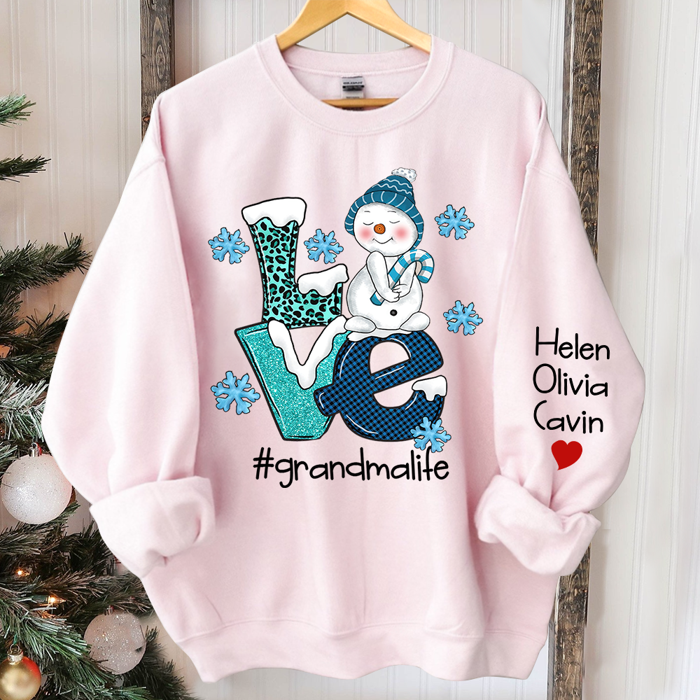 Love Grandma Life Snowman Cute Sweatshirt