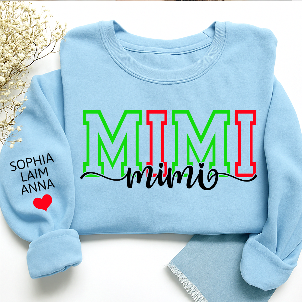 Personalized Merry Christmas Mimi Sweatshirt, Gift for Grandma and Kids