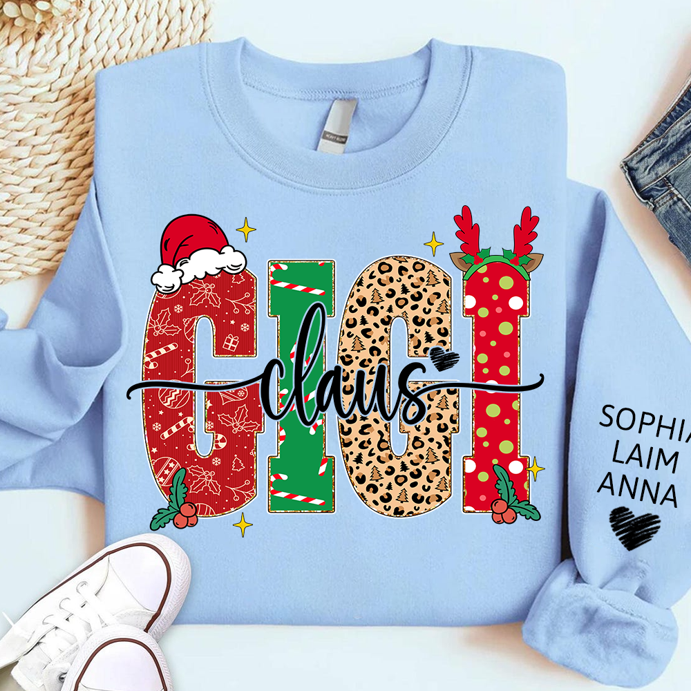 Merry Christmas Style Design, Custom Gift For Gigi Claus And Her Grandchildren