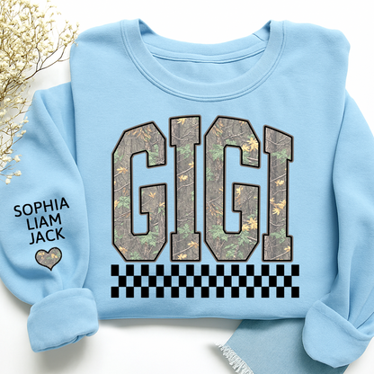 Personalized Gigi Sweatshirt, Modern Block Letter Grandma Crewneck