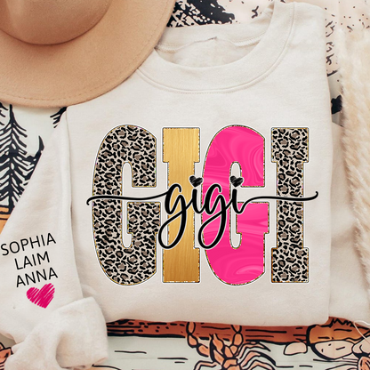 Custom Coquette Leopard Mimi Sweatshirt, Gift for Grandma And Kids