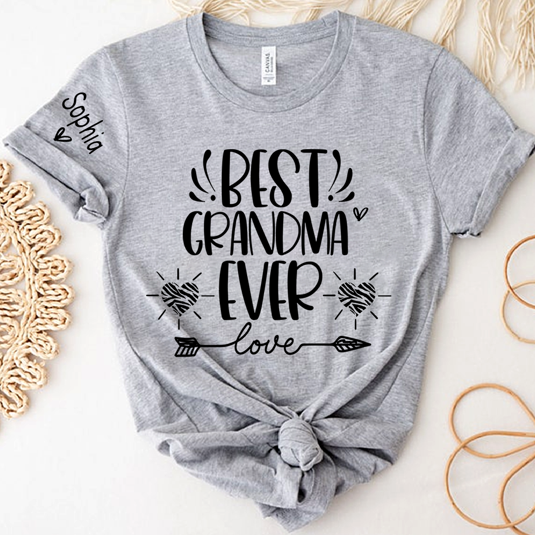 Personalized Best Grandma Ever, Custom T-Shirts For Grandma And Kids