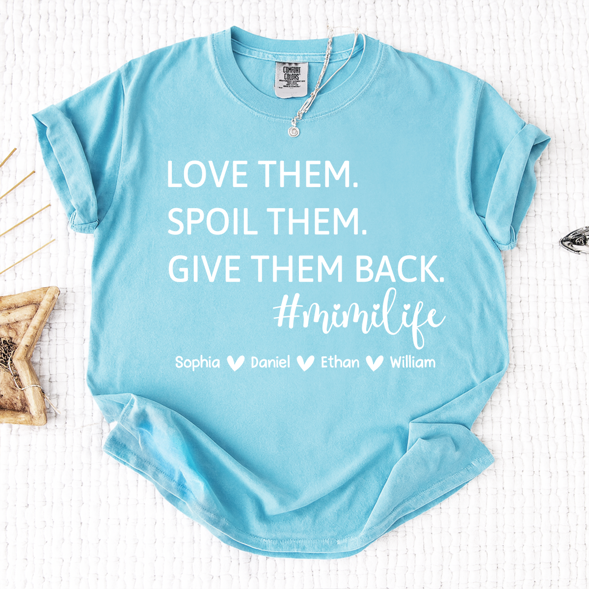 Comfort Colors Mimi Life Shirt Funny Grandma Gift, Love Them Spoil Them Give Them Back Tee, Personalized Mimi Grandmother Shirt