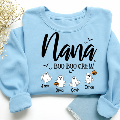 Custom Halloween Grandma, Nana Boo Crew Sweatshirt, Custom Gifts for Gigi and Kids