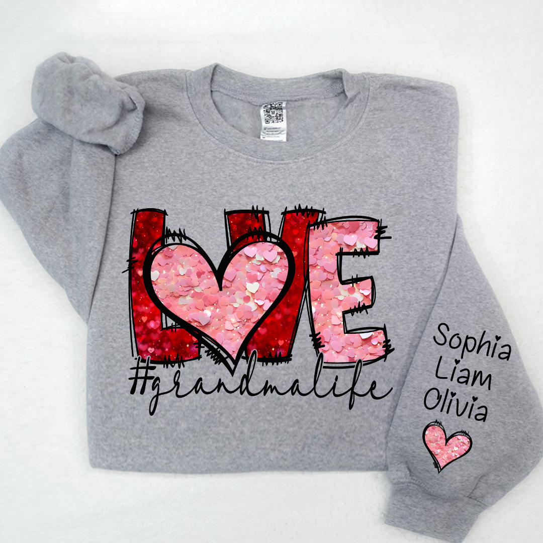 Valentine Watercolor Heart Gift For Grandma And Kids LTP01